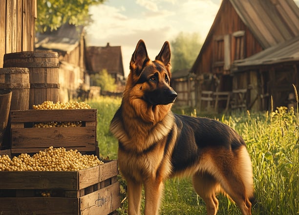 berger allemand proche du houblon
