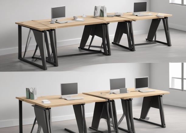 brown wooden table near white wall
