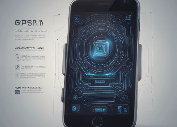 a phone with a futuristic interface of a smartphone