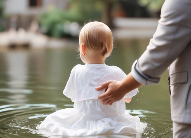 woman in grey t-shirt and black pants in water