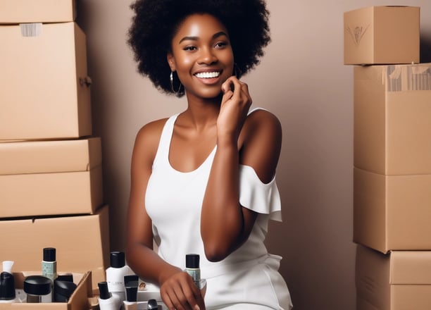 person holding cardboard box on table