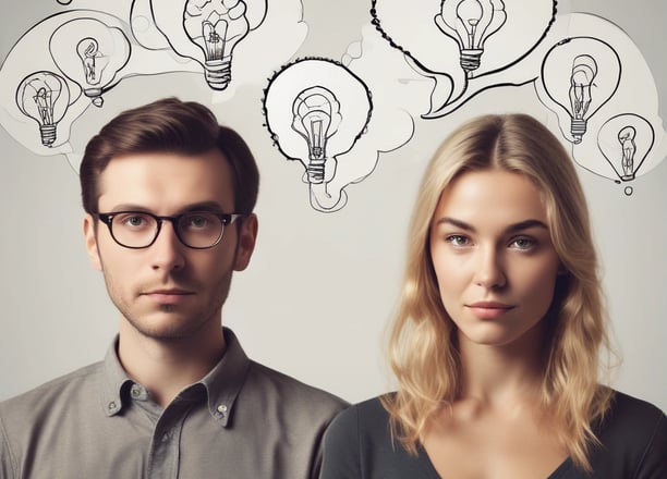 An open notebook with handwritten notes is placed on a wooden table next to a smartphone. The notes appear to focus on personal development and creative values. A partially visible laptop is in the background, creating a workspace setting.