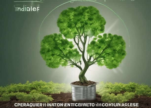 Innovative, large solar panel structures designed like futuristic trees, situated in a landscaped area with various plants and a pathway. The scene includes people walking, and the architecture emphasizes a modern, sustainable design.