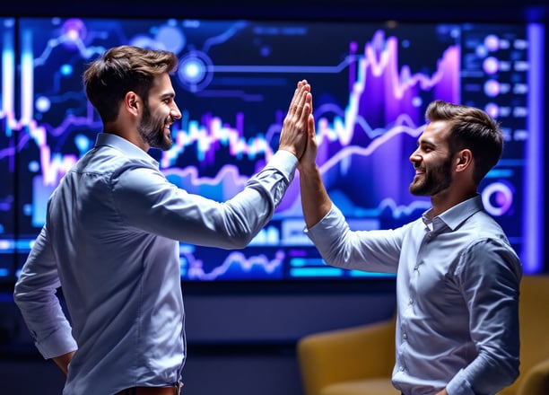 Bild zwei Männer geben sich einen High Five