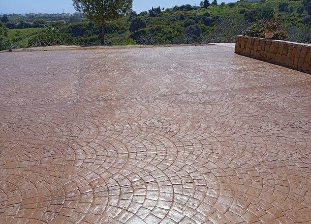 hormigon impreso estepona: molde abanico