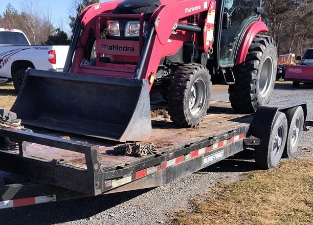 Tractor on a Flatbed Trailer