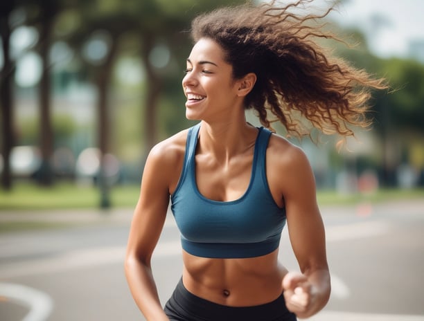 group of women exercise using dumbbells
