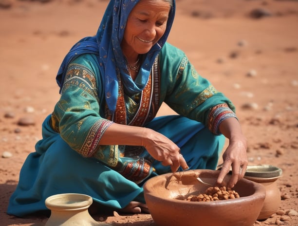A brown bottle of Moroccan Argan Oil conditioner is positioned on a white pedestal against a soft pink background. Water splashes around the bottle, giving a dynamic and refreshing feel.
