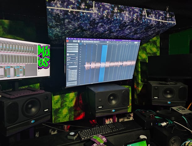 Track editing at Deadly Mix Studios
