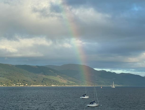 Image takenGourock Seaview Holiday Let with a rainbow over the water