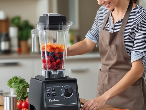 Vitamix service centre in hyderabad a woman in aprons is making a smoothie