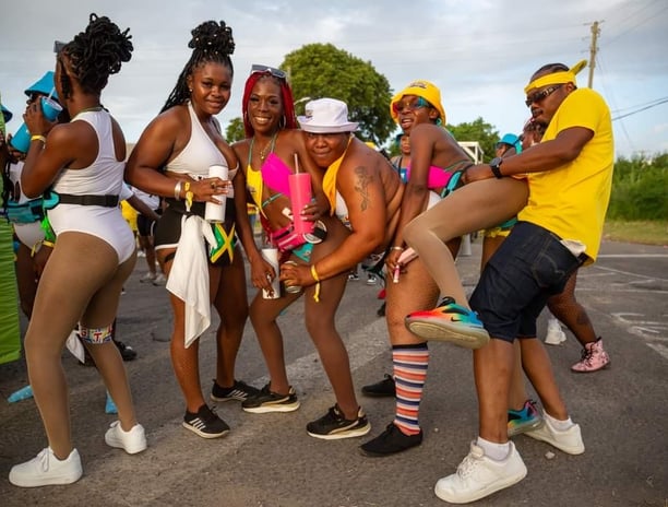 A group enjoying T-Shirt Mas