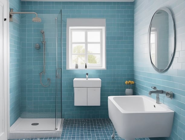 A partially constructed or renovated interior space featuring exposed brick walls and wooden ceilings. A white door is visible in the background next to a red painted wall. A plastic sheet covers furniture on the right side, and there are construction materials scattered across the floor.