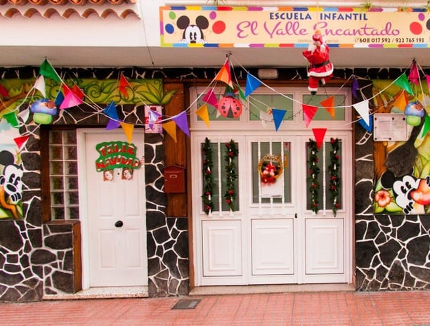 a decorated entrance to a building nursery