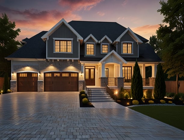 wood tan carriage garage door