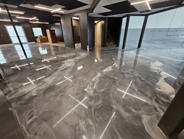 Metallic Epoxy Floor Coating in Showroom