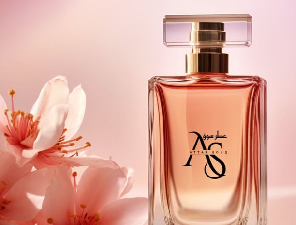 a perfume bottle with a pink flower at attarsouq customer review