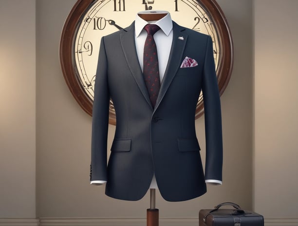Several white tags tied with a brown twine are placed on top of a wooden surface. The tags read 'WEEKEND ORDER CUSTOM PANTS AND SHIRT HANDCRAFTED IN INDONESIA'. Nearby, there are small compartments holding metallic objects, possibly screws, and a pair of scissors.