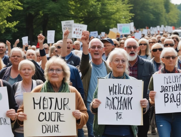 A diverse group of people are gathered for a protest or awareness event, holding various colorful signs advocating for disability rights and inclusion. Some signs have text promoting the inclusion of individuals with disabilities in sports and society, with messages like 'I want to turn my disability into ability' and 'Support Disability Rights.' The participants appear engaged and passionate about the cause.