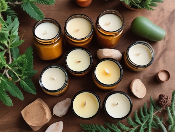 a lit candle sitting on top of a wooden table