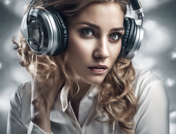 a pair of white headphones on a box