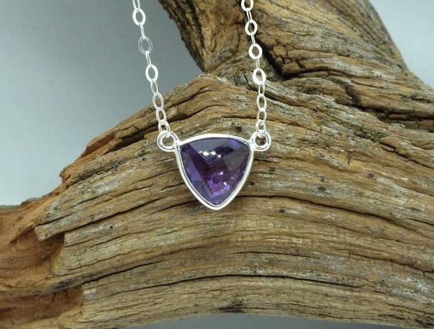 triangle amethyst necklace