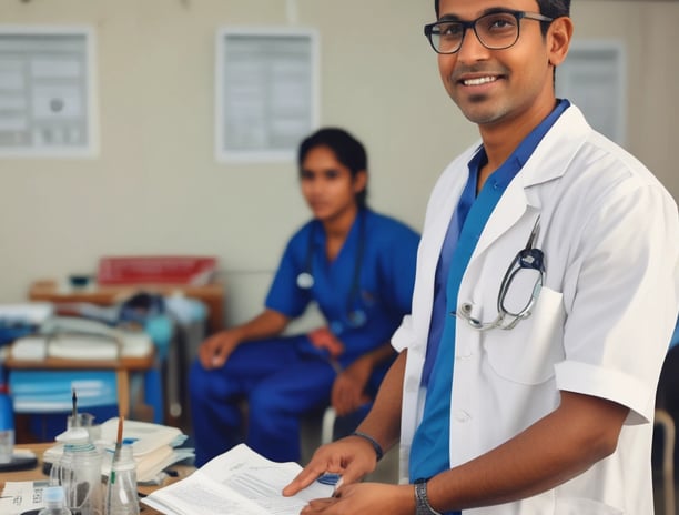man in blue crew neck t-shirt smiling
