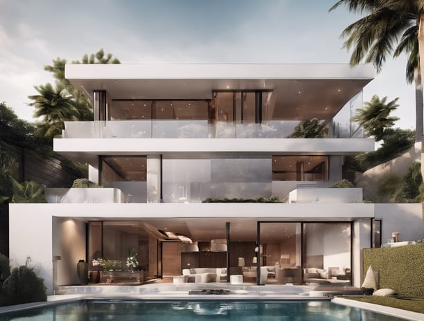 gray and white concrete house