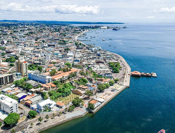 Imagem aérea do porto de Santarém, Pará