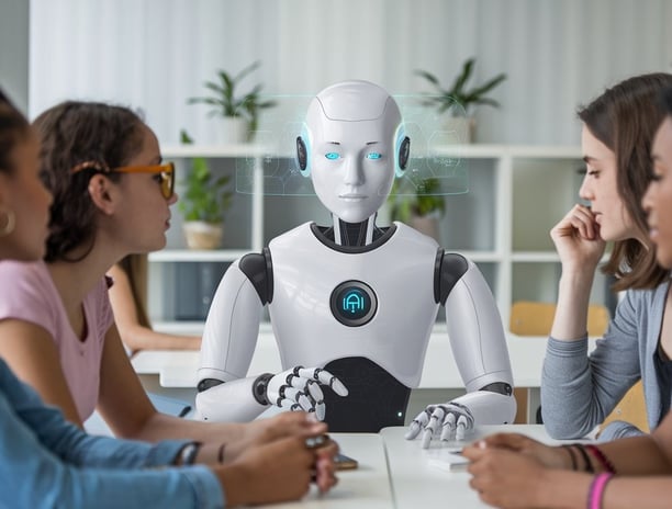 "Professional AI marketing experts working on automated ad campaigns – Fluxion AI agency"