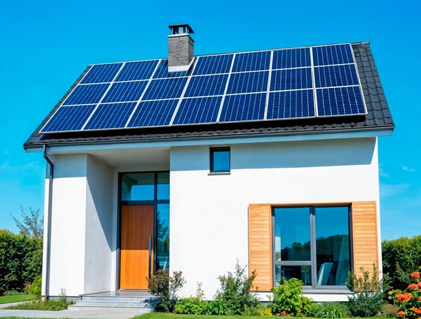 Vieille maison label G avec nouvelle rénovation énergétique Label A. Très économe en énergie.