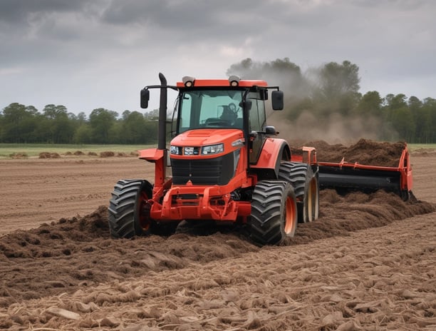 A person in a red shirt is manually operating a machine used for processing or handling leaves or fibrous plants. The machine is positioned beside a building with a corrugated metal wall. In front of the machine, there is a pile of green plant material on the ground.