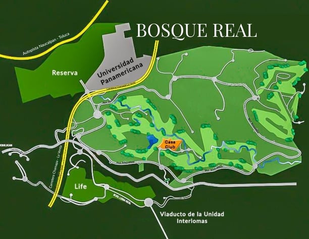 Plano General de Bosque Real en Huixquilúcan, Estado de México