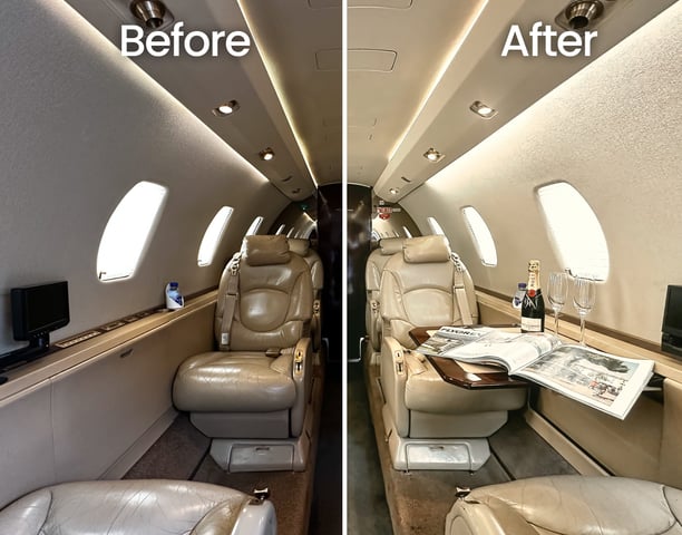 an image of a Cessna XLS before and after editing