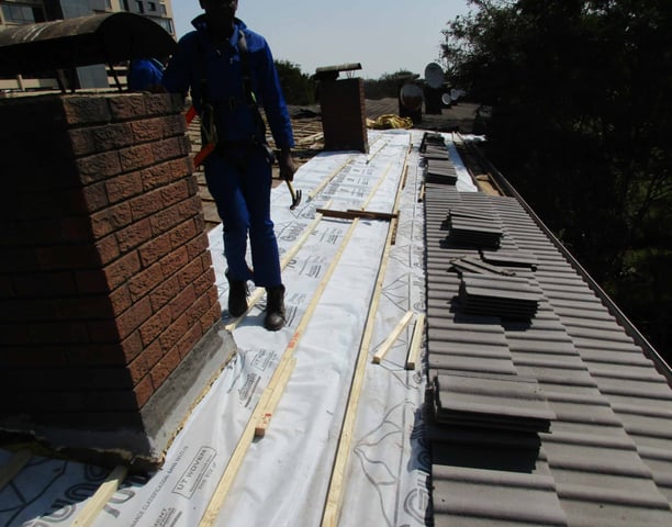 General roof revamping layout for laying new roof tiles, Hyde Park, Johannesburg