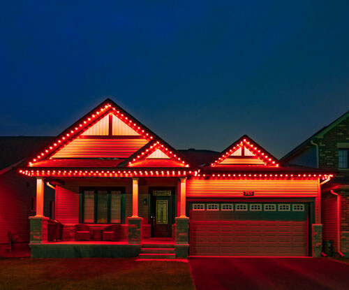 Celebright permanent LED lighting system on a home in the GTA