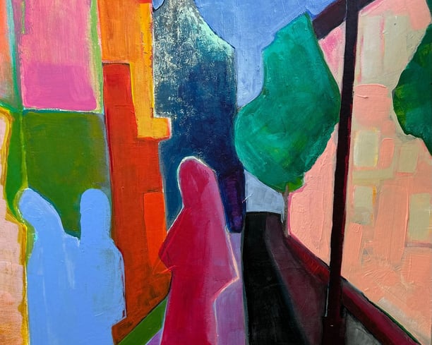 Calle Mayor - acrylic on board
