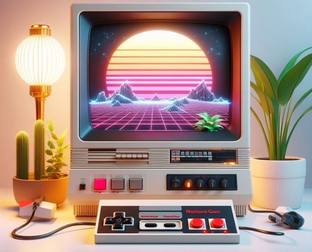 a computer monitor monitor and a video game controller