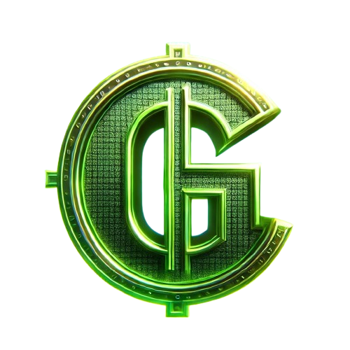 A modern and stylish GreenCoin logo featuring a frog-inspired design, blending elements of cryptocurrency and sustainability.