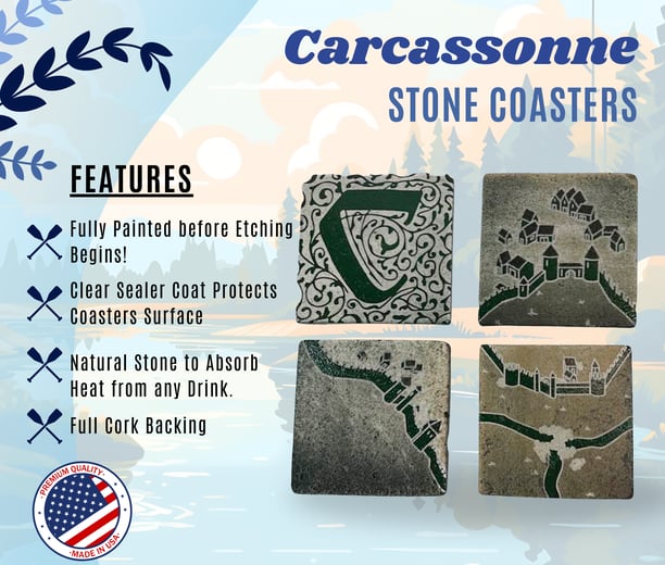 Image of Stone Carcassonne Coasters