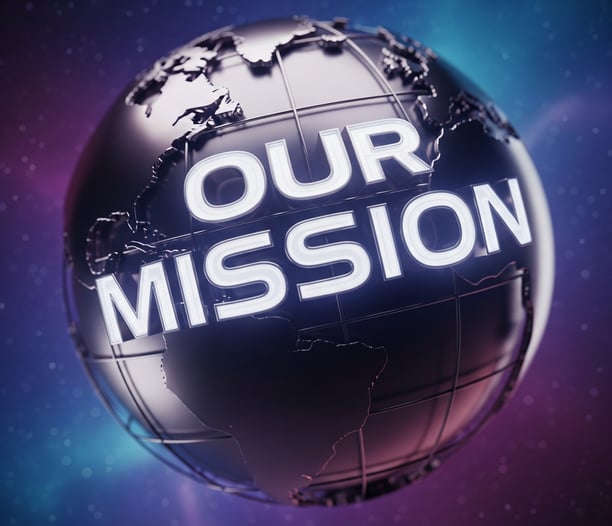 a globe globe with the words our mission mission
