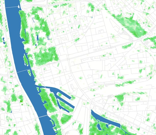 Urban greenery map