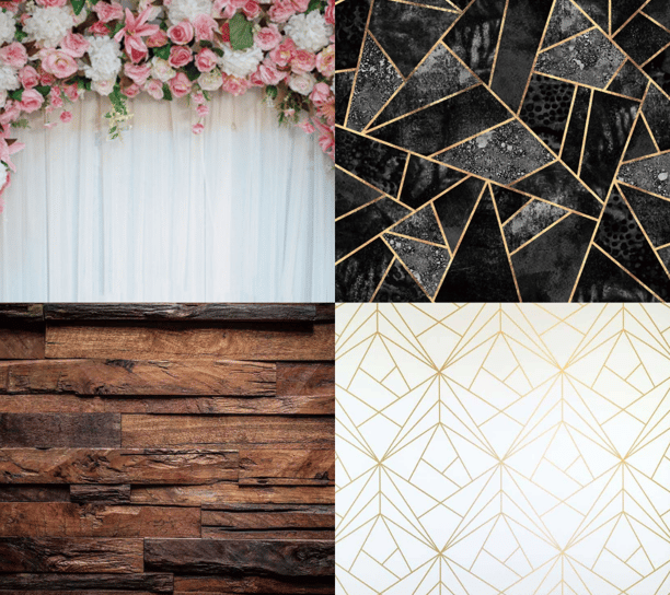 a variety of different types of backdrops