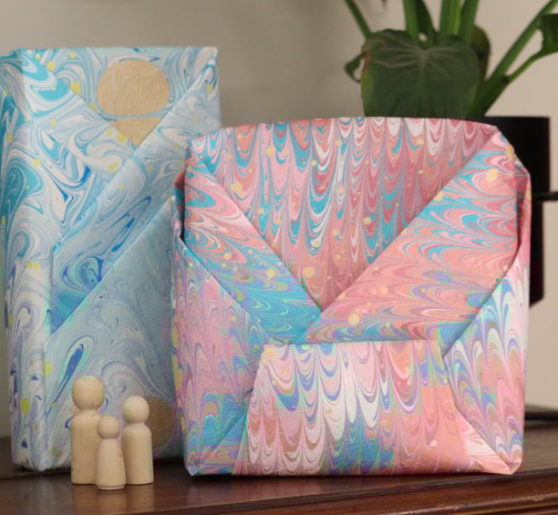 The Nature Table Marbled Paper Gift Wrapping