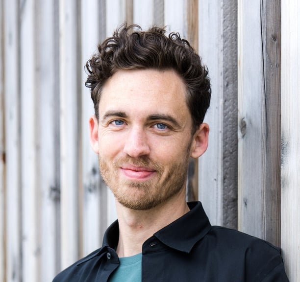 man with a black shirt