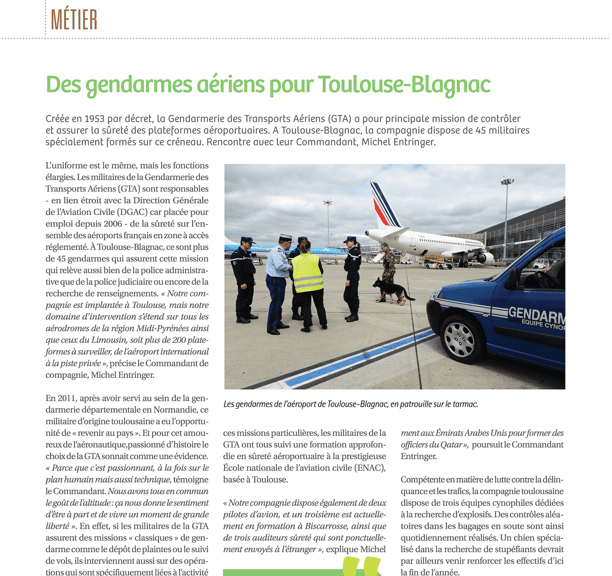Gendarmerie aéroport Blagnac