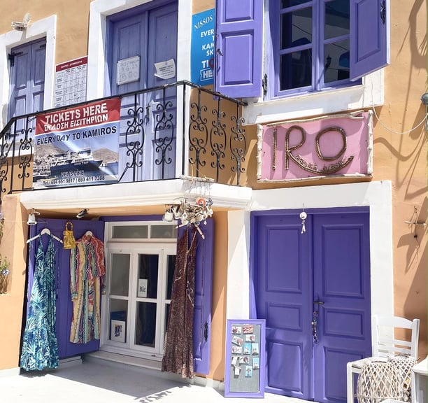 a colorful building in Rhodes Greece