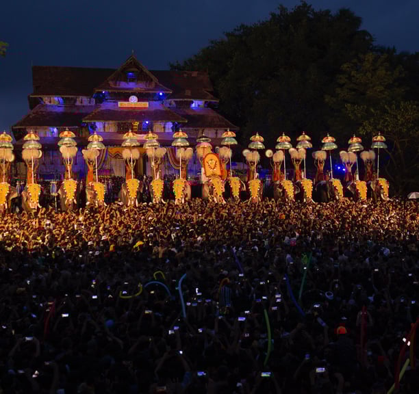 Thrissur Pooram is a major annual Hindu temple festival held in Thrissur, Kerala, India.