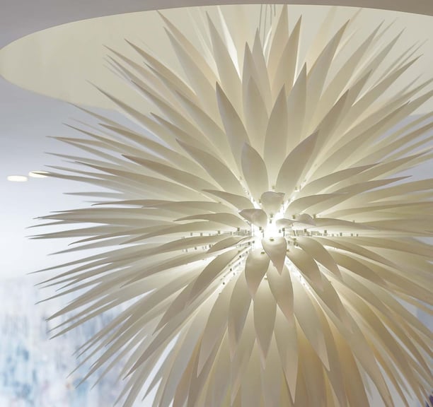 white flax chandelier by Jeremycole