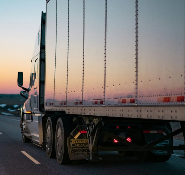 semi-truck driving on a highway